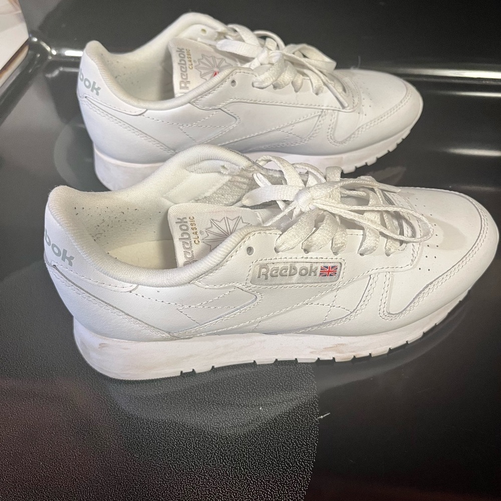 Reebok White Leather Low-Top Sneakers